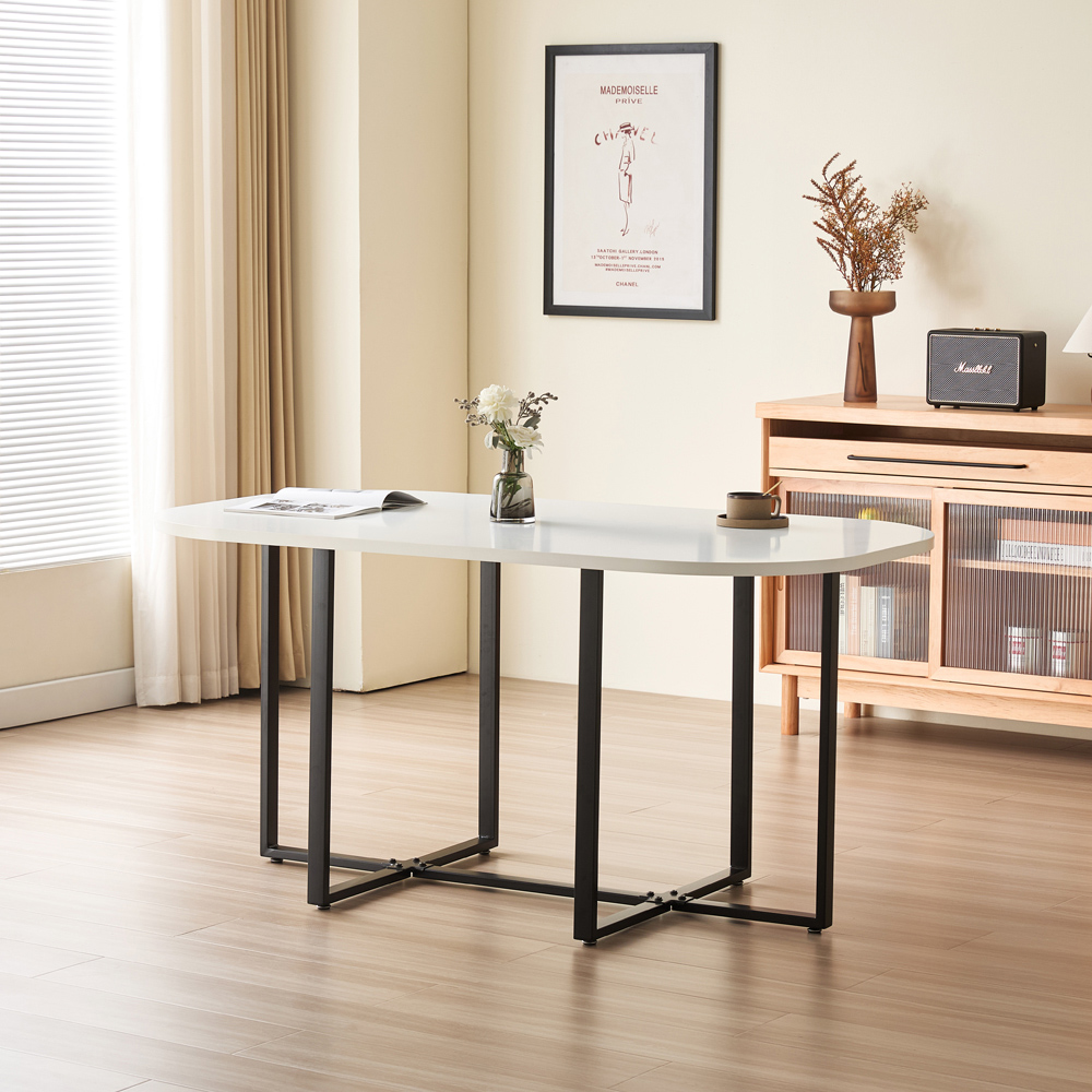 Comfy Living 6 Seater Dining Set White Image 5