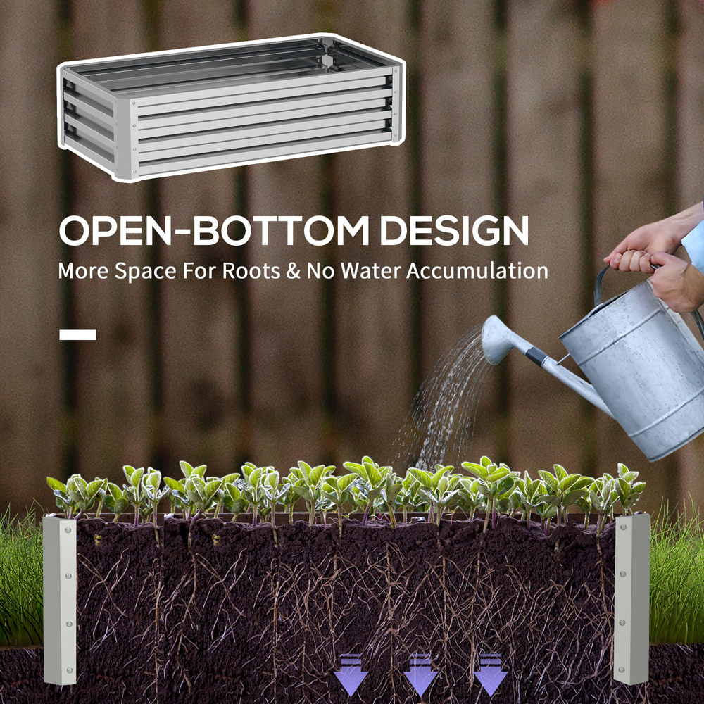 Outsunny Silver Raised Garden Bed 120 x 60 x 30.5cm Image 5