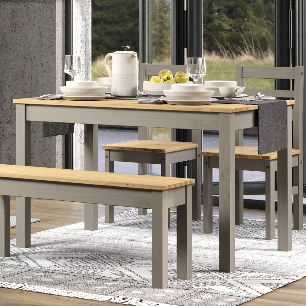 Core Products Corona 6 Seater 150cm Rectangular Dining Table Linea Grey Image 1