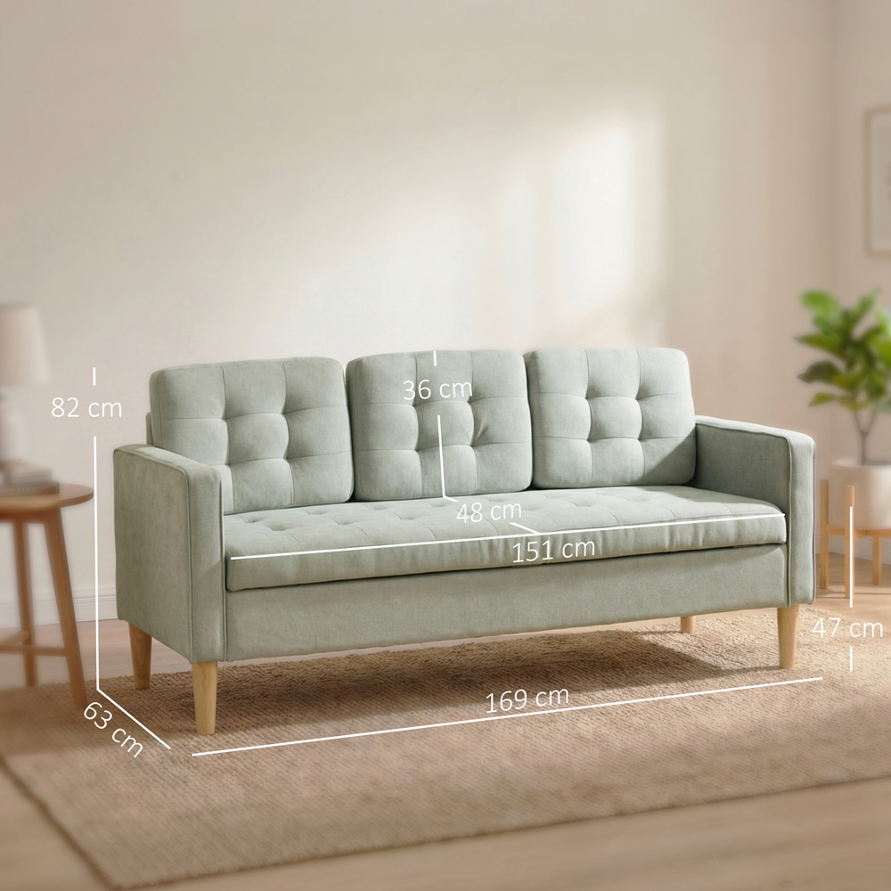 Portland 3 Seater Light Grey Snow Flannel Sofa with Storage Image 9