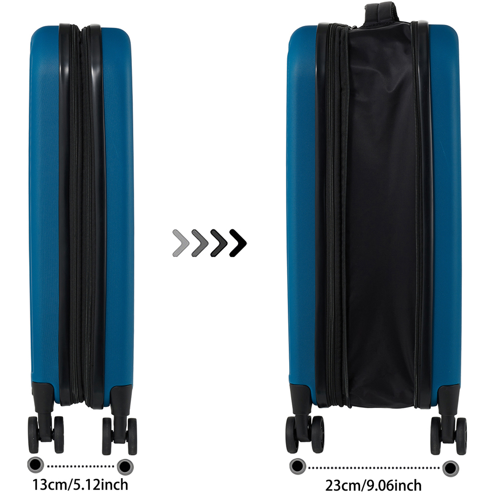 H&O Direct 20 inch Blue Expandable Folding Luggage Suitcase Image 5