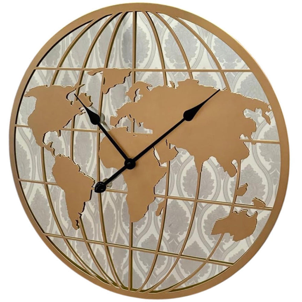 Acacia Home Golden Round Wall Clock 60cm Image 1