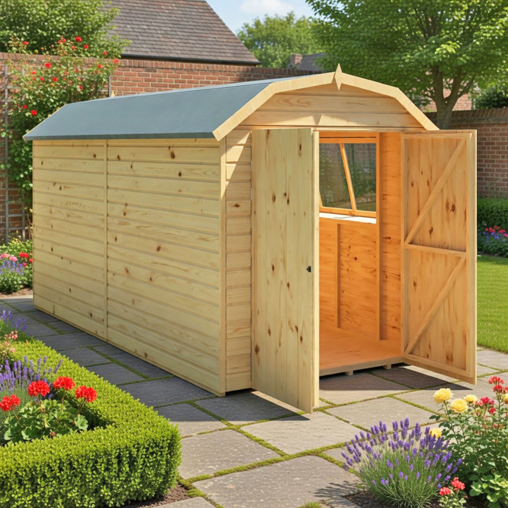 Shire Barn 12 x 6ft Double Door Shiplap Apex Garden Shed Image 6
