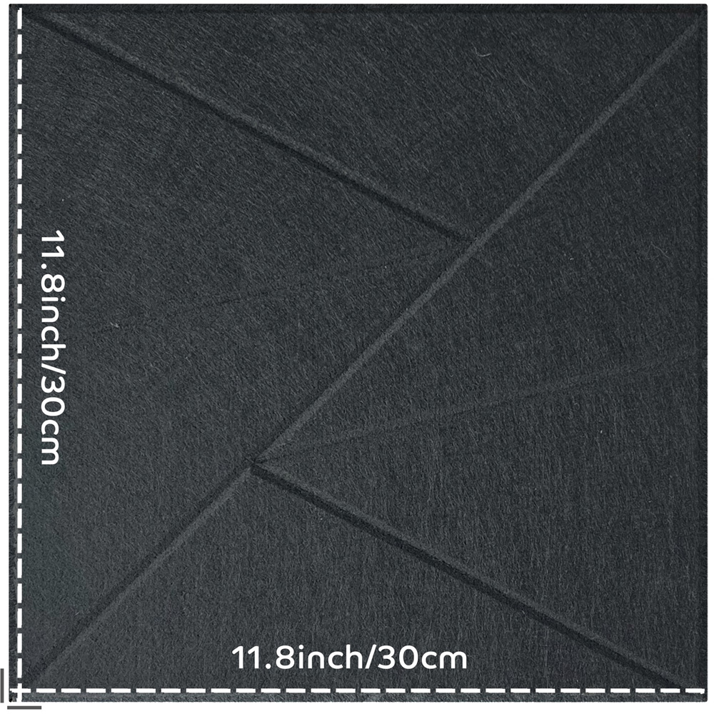 Gr8 Home Black Square Self Adhesive Acoustic Wall Panel Set 12 Pack Image 8