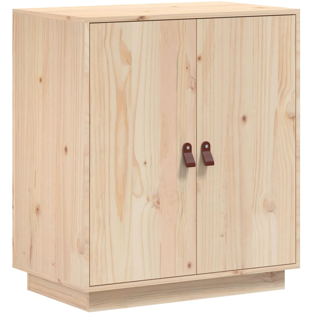 vidaXL 2 Door Natural Solid Pine Wood Sideboard Image 2