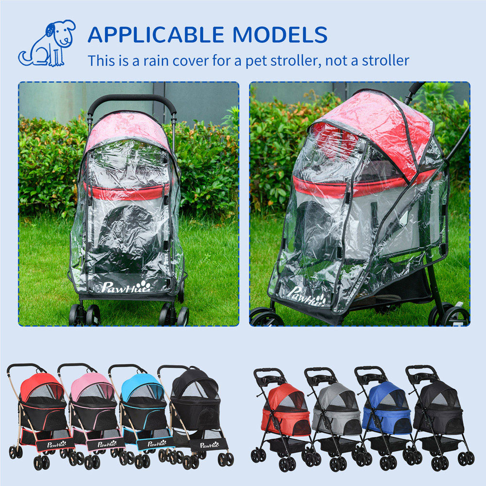 PawHut XS and Small Pet Stroller Rain Cover Image 5