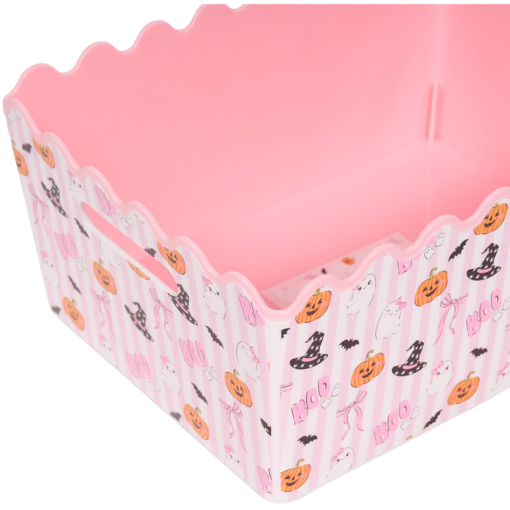 Halloween Wave Printed Storage Basket Pink Image 5