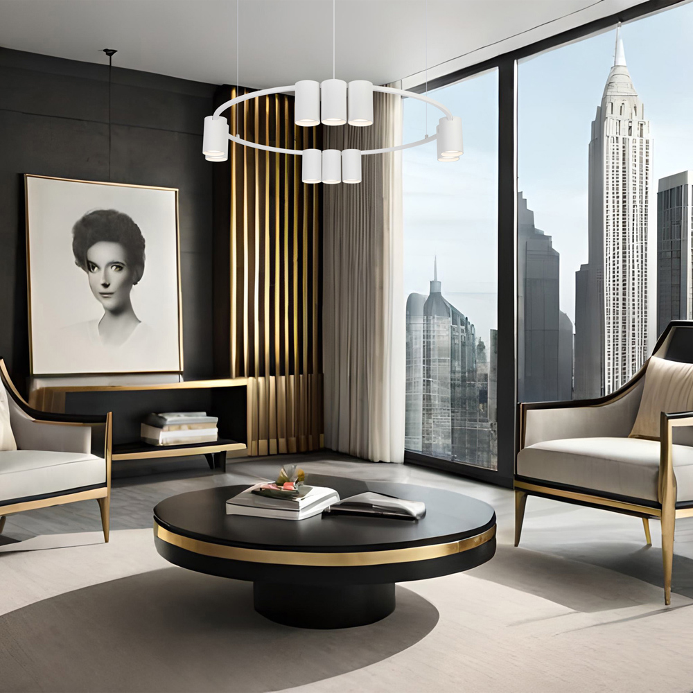 Milagro Genesis White Circle 10 LED Pendant Light Image 4