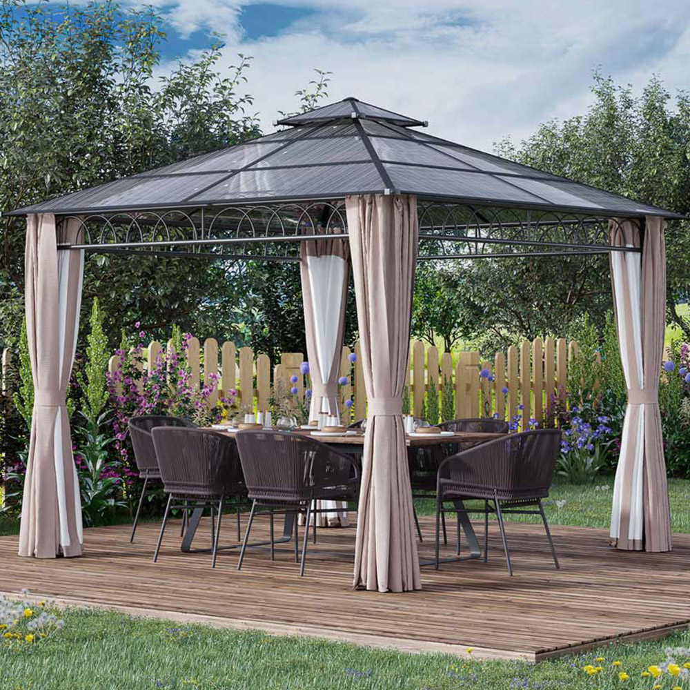 Outsunny 3 x 3m Polycarbonate Roof Outdoor Gazebo Image 1