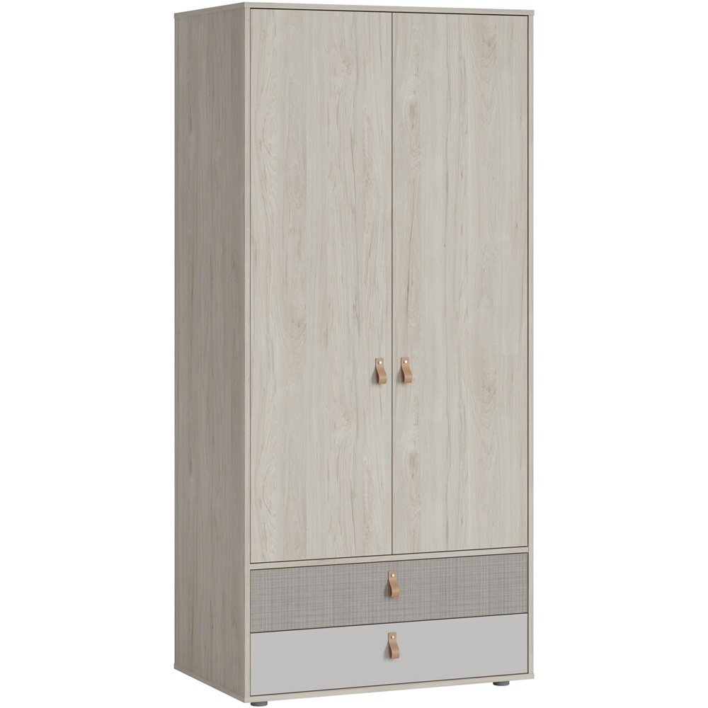 Florence Denim 2 Doors 2 Drawers Light Walnut Cashmere Wardrobe Image 2