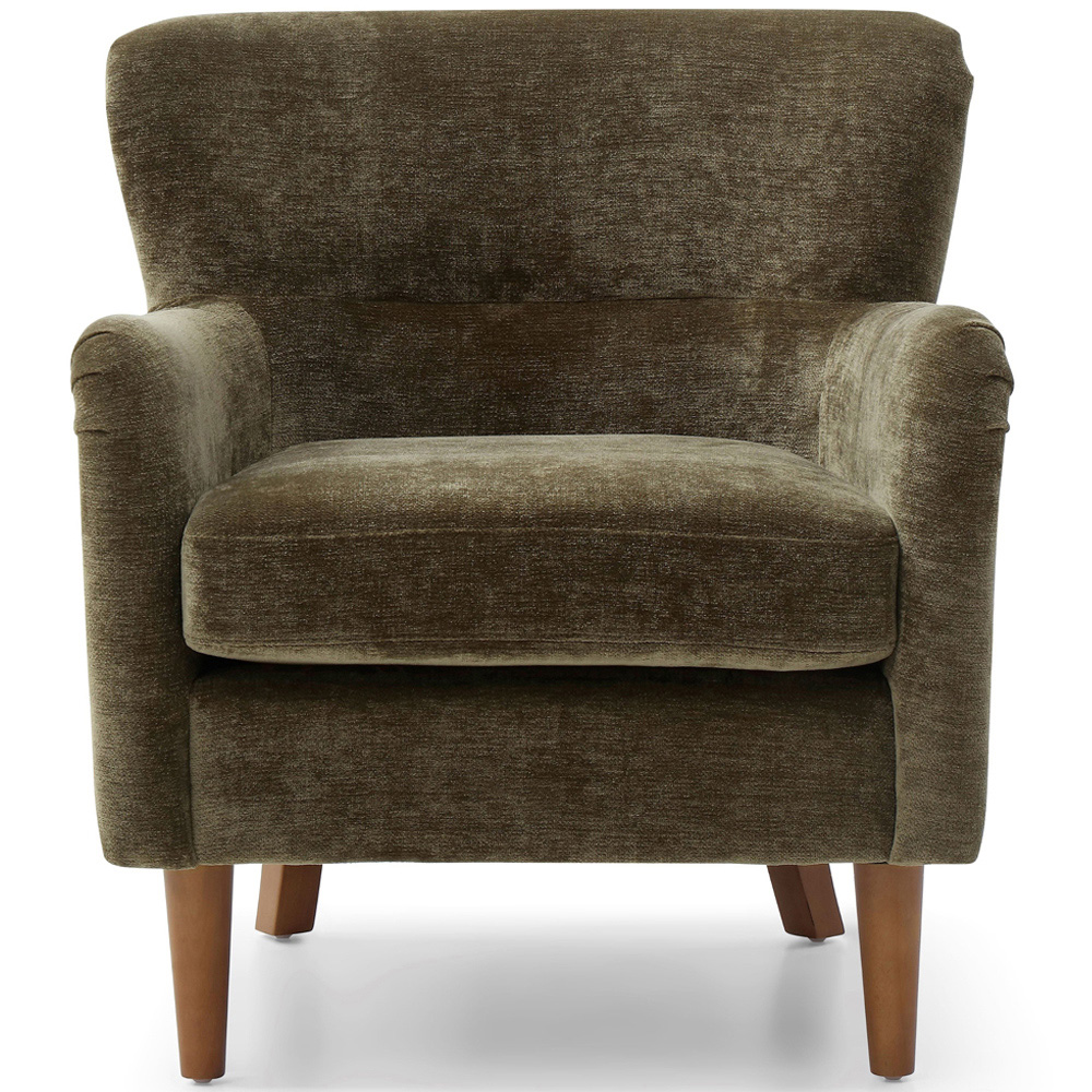 Roberta Olive Chenille Wingback Armchair Image 2