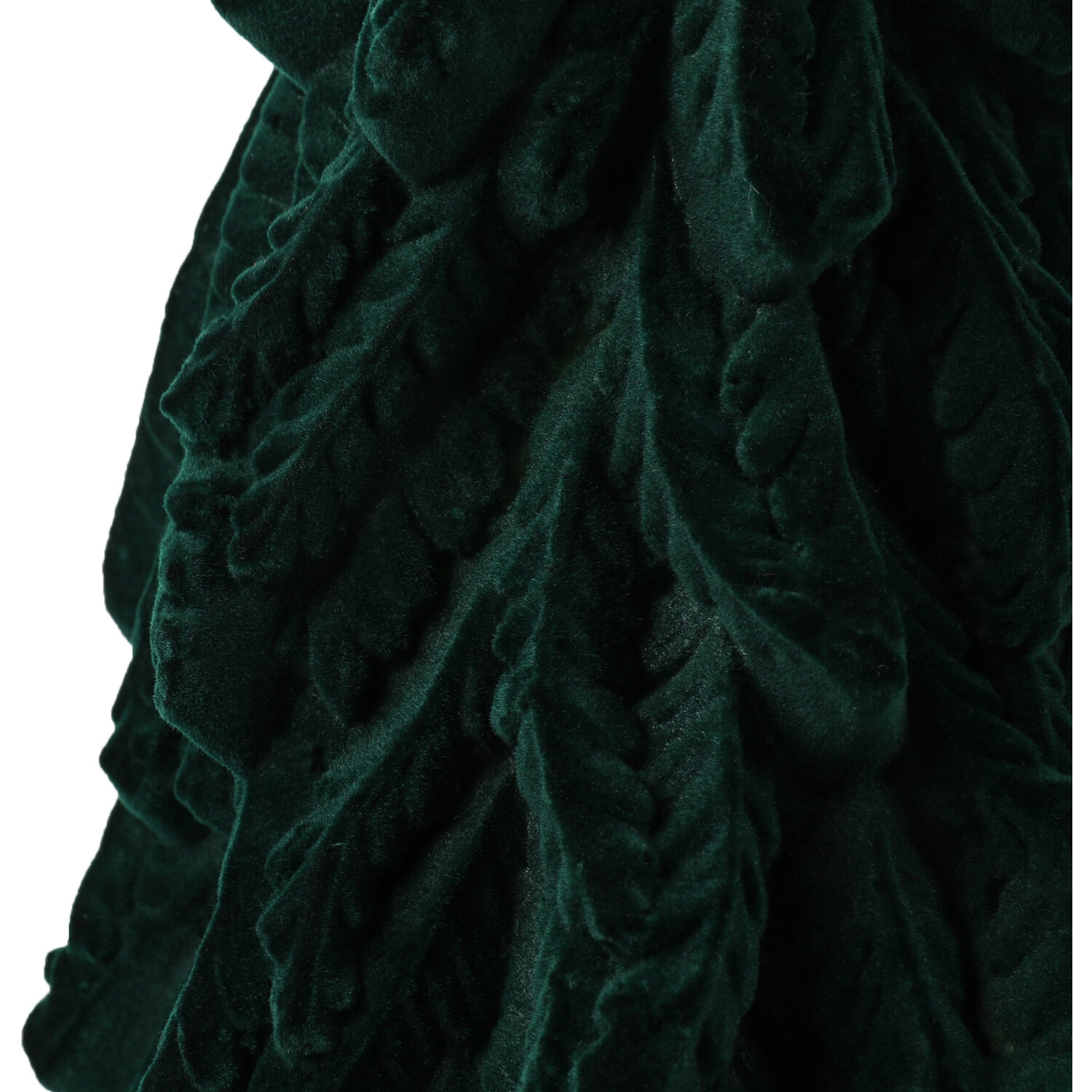 Flocked Velvet Tree Christmas Decoration - Green Image 3