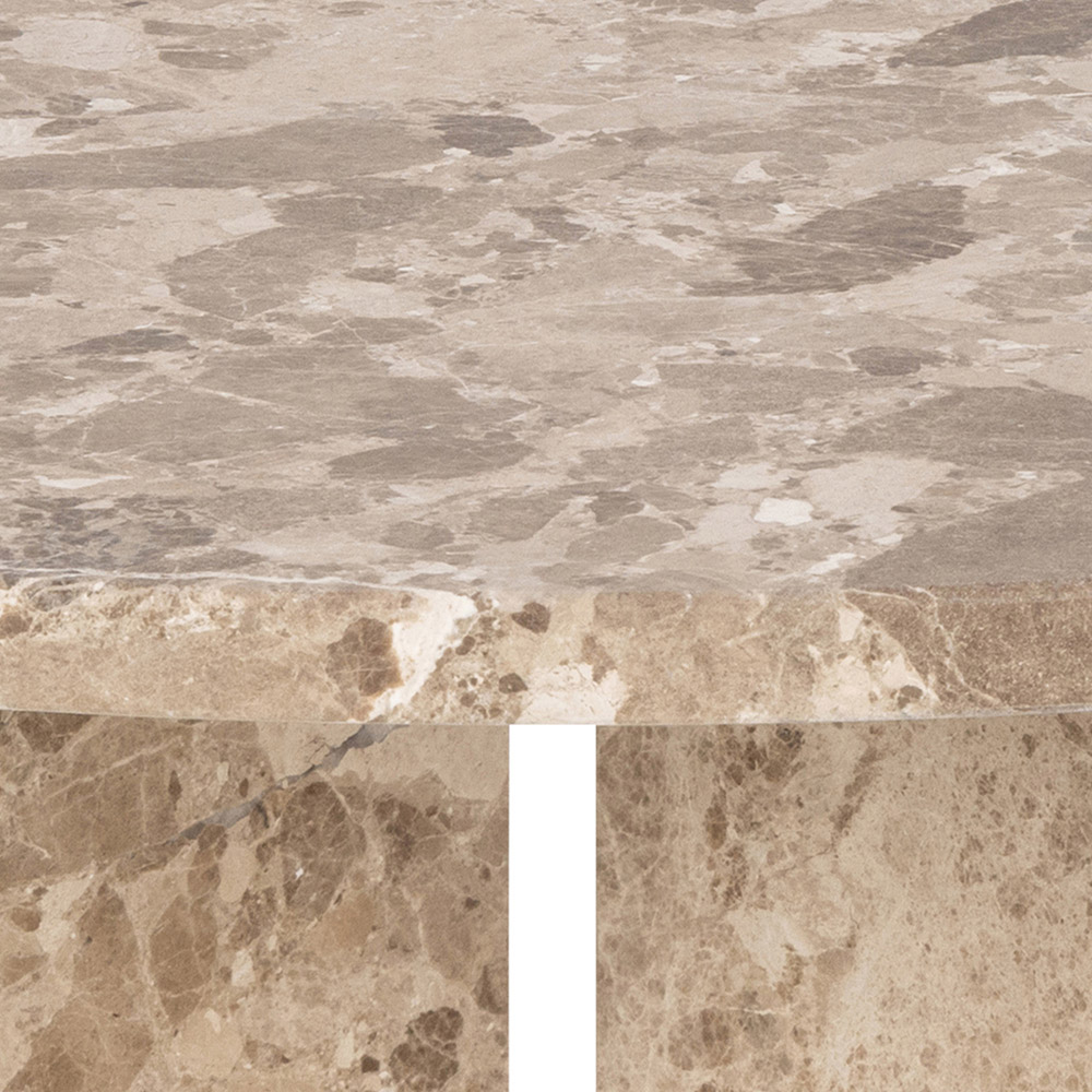 Florence Vega Brown Marble Round Coffee Table Image 4