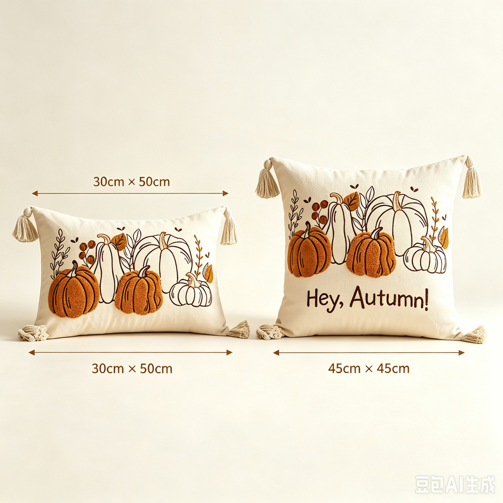 Lovii 2 Piece 5 Autumn Pumpkin Design Pillow Cover Set Image 3