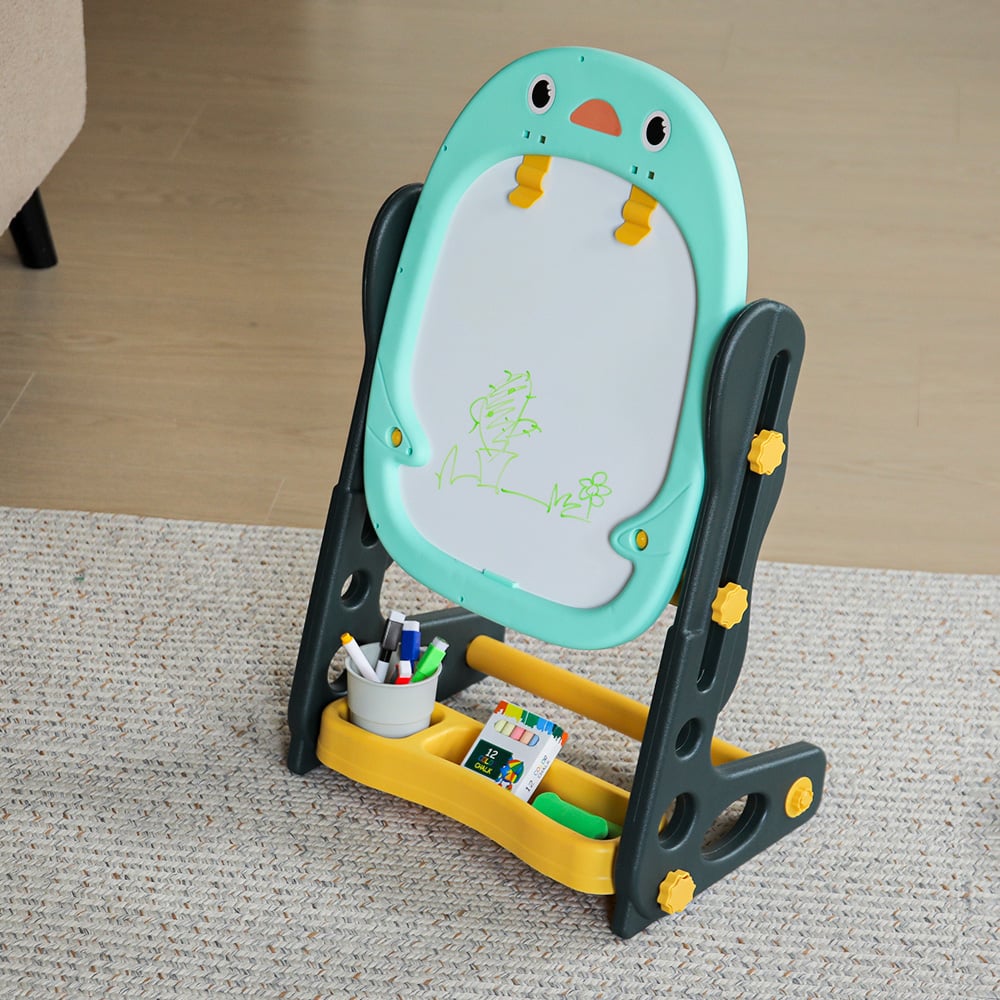 Living and Home Double Sided Adjustable Drawing Magnetic Easel with Board Games 68cm Image 7