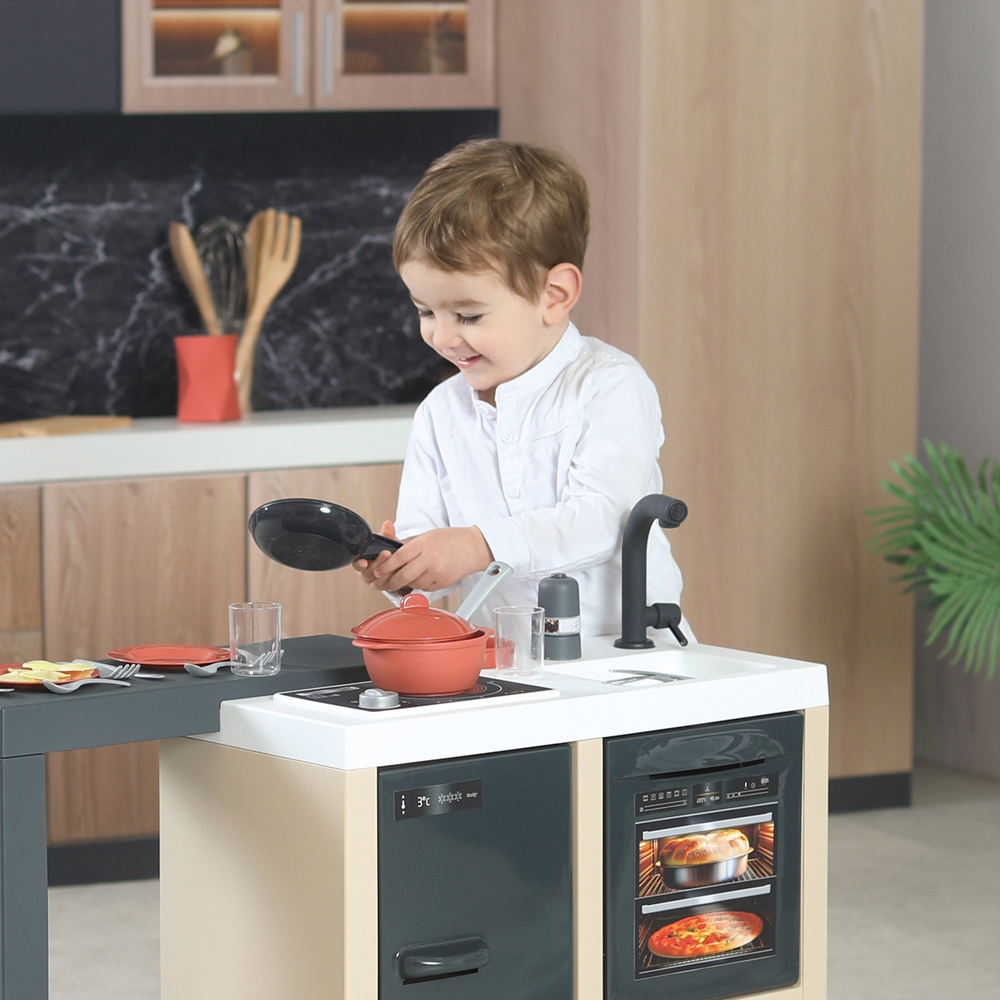 Smoby Kids 2 Drawer 23 Piece Kitchen Island Playset Image 5
