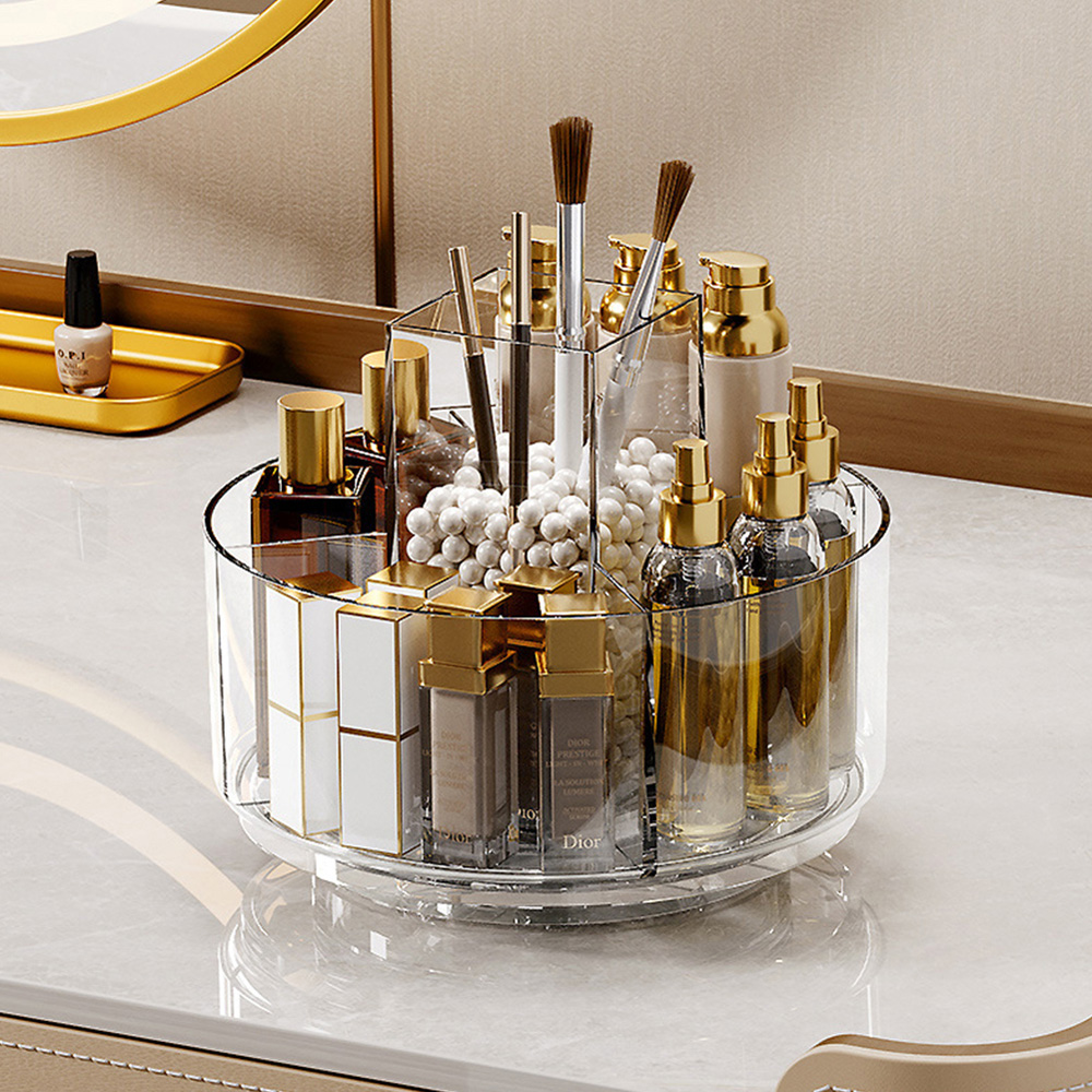 Living and Home Rotating Multipurpose Makeup Office and Bathroom Storage Organiser Image 2