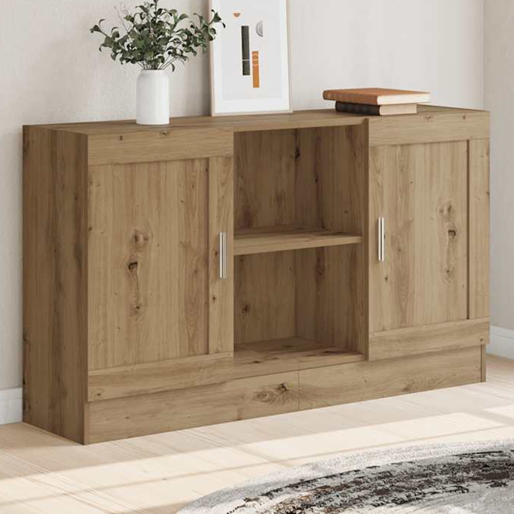 vidaXL 2 Door 2 Shelf Artisan Oak Sideboard Image 1