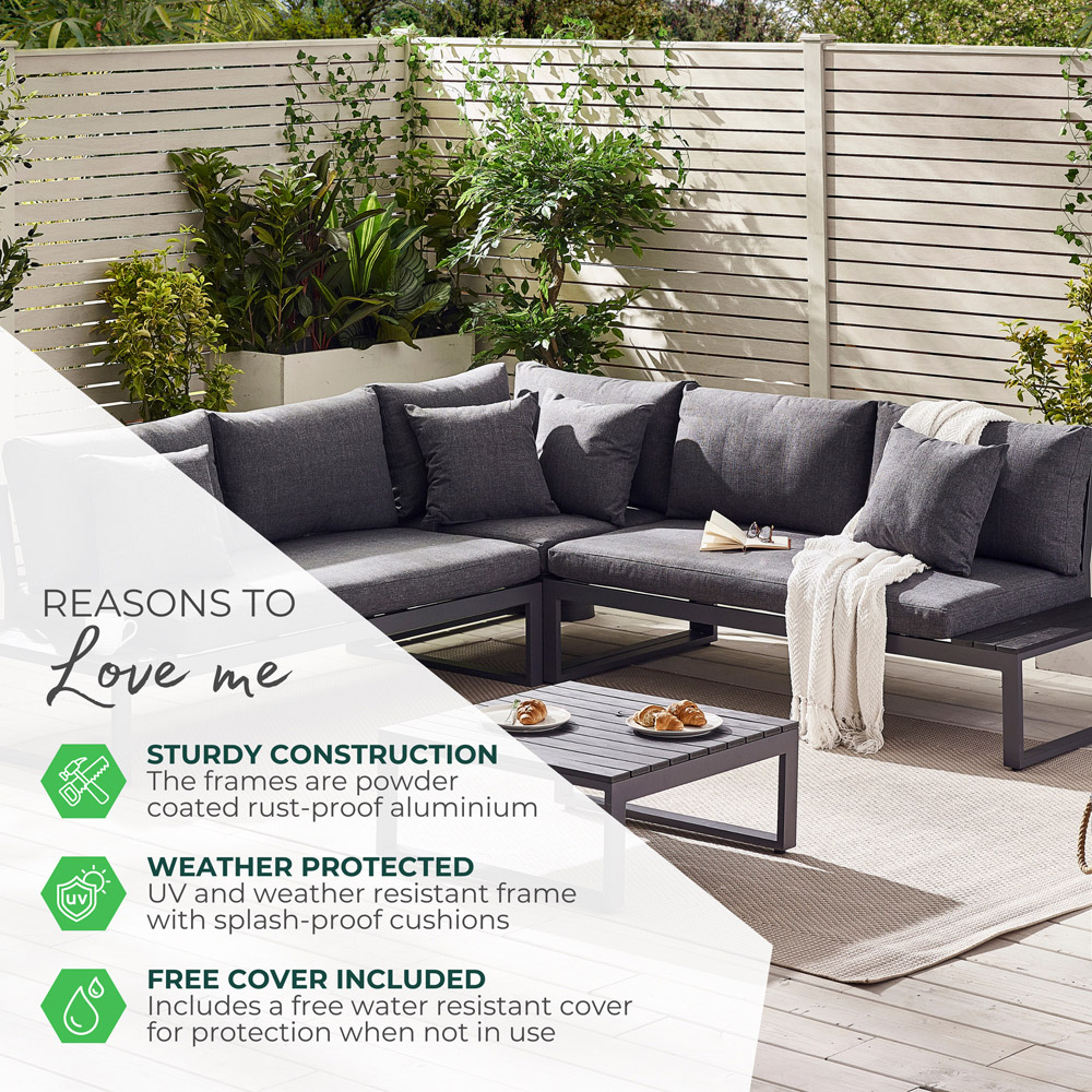 Furniturebox Bermuda 6 Seater White and Olive Garden Corner Sofa Set Image 8