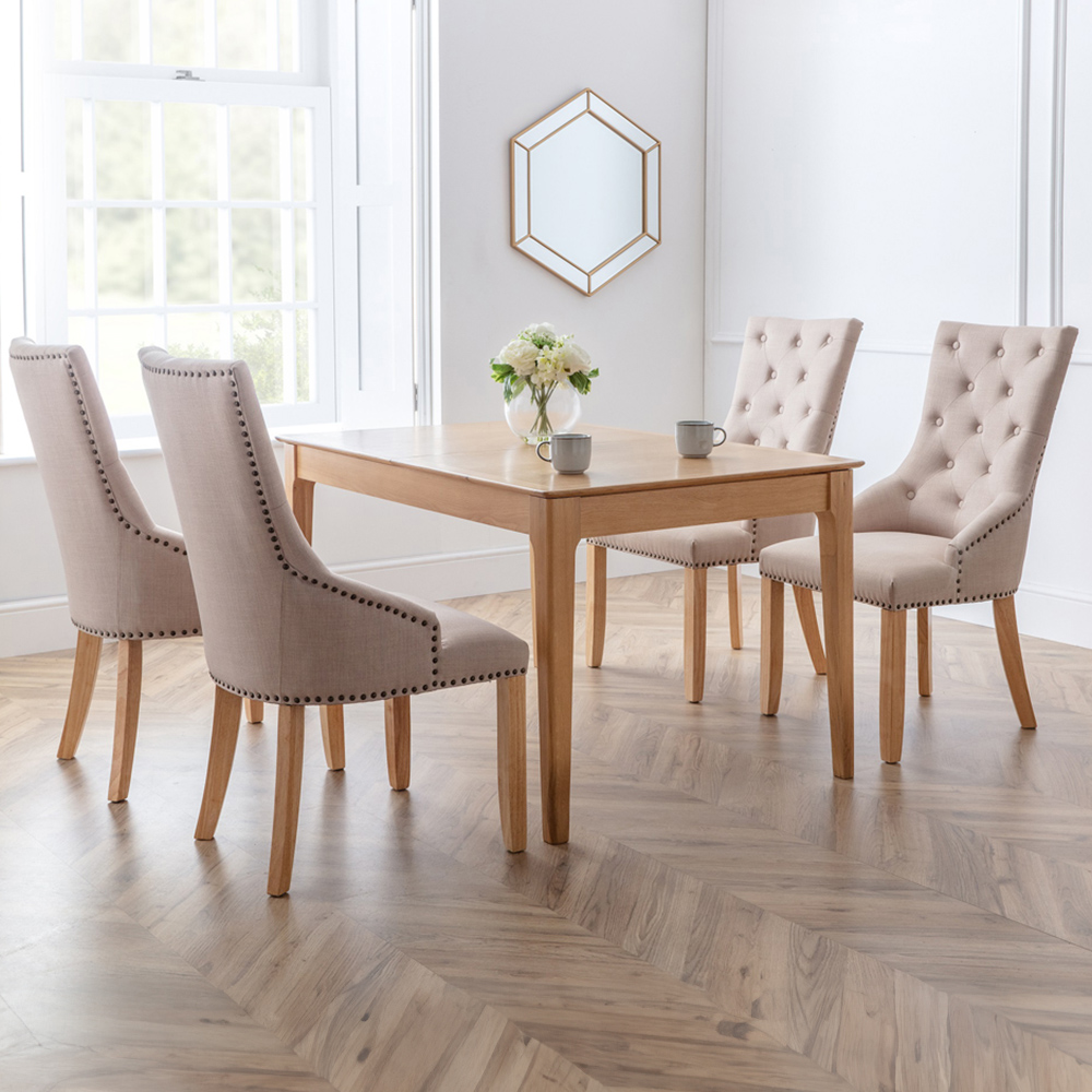 Julian Bowen Cotswold Dining Table with Set of 4 Loire Chairs Image 1