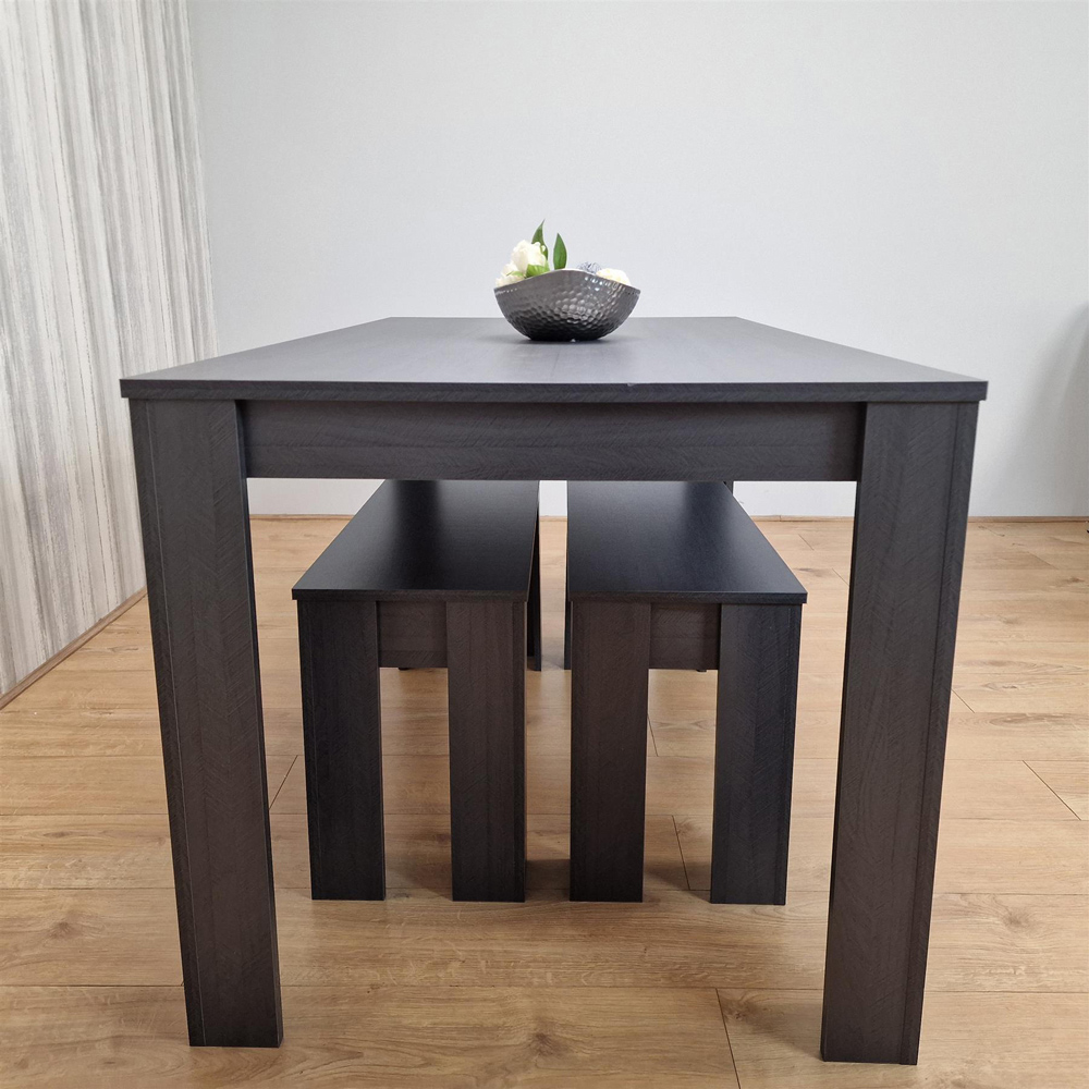 Portland 4 Seater Dining Set Black and Dark Grey Image 5