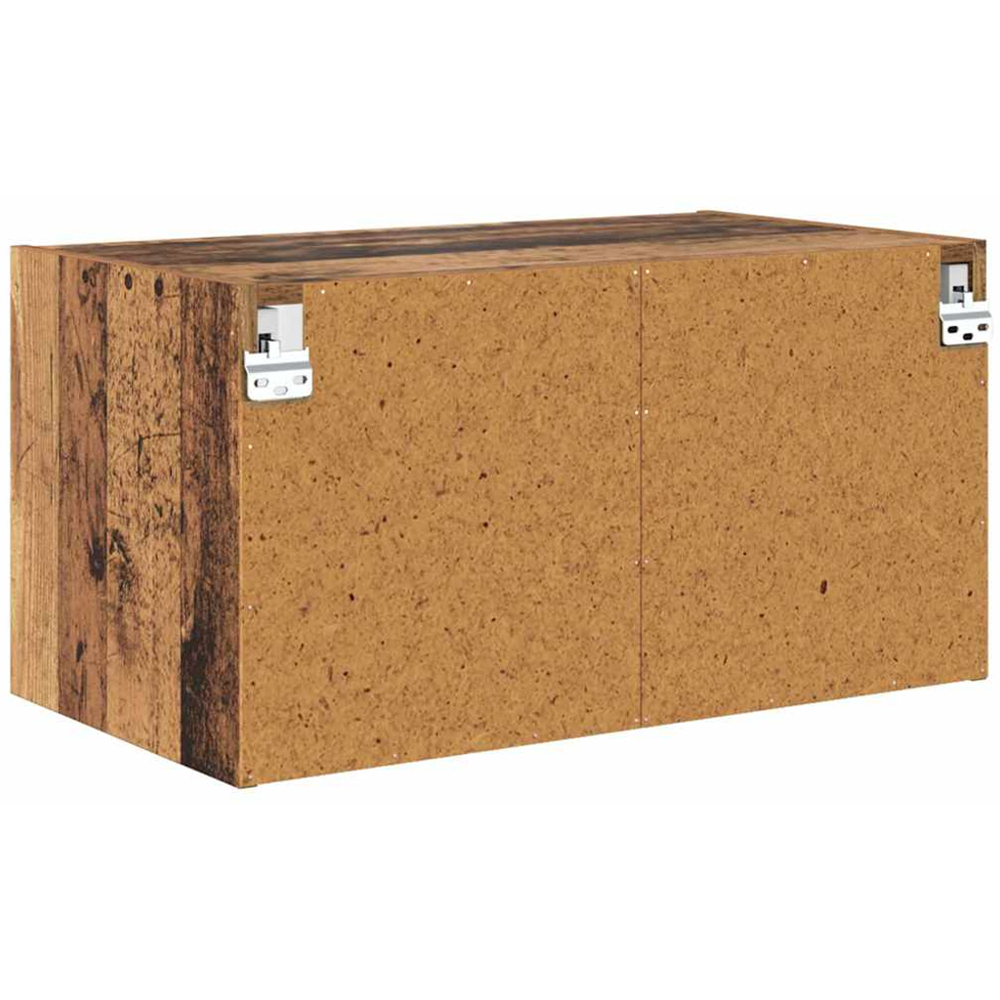 vidaXL 2 Glass Door Old Wood Wall Cabinet Set of 2 Image 7