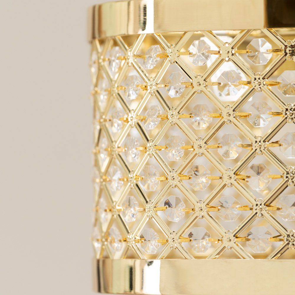 ValueLights Hadley Gold Jewel Light Drum Lamp Shade Image 5