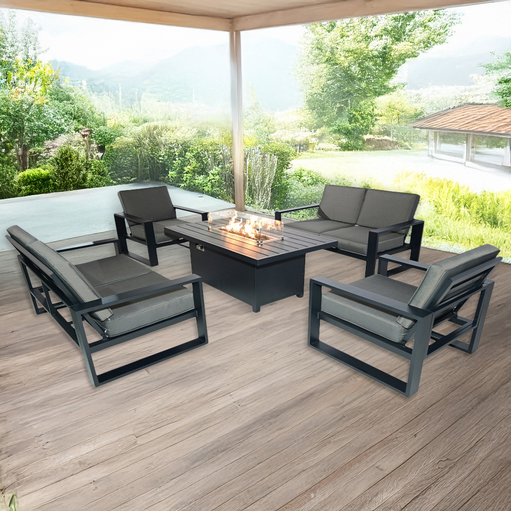 Furniture One 6 Seater Aluminium Garden Dining Set Image 1