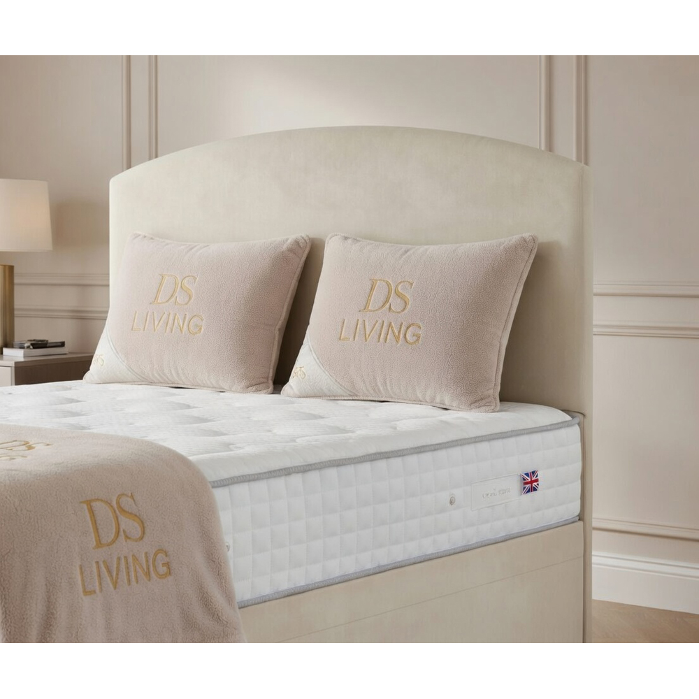 DS Living Opulence Double Cream Velvet Upholstered Ottoman Bed Image 3