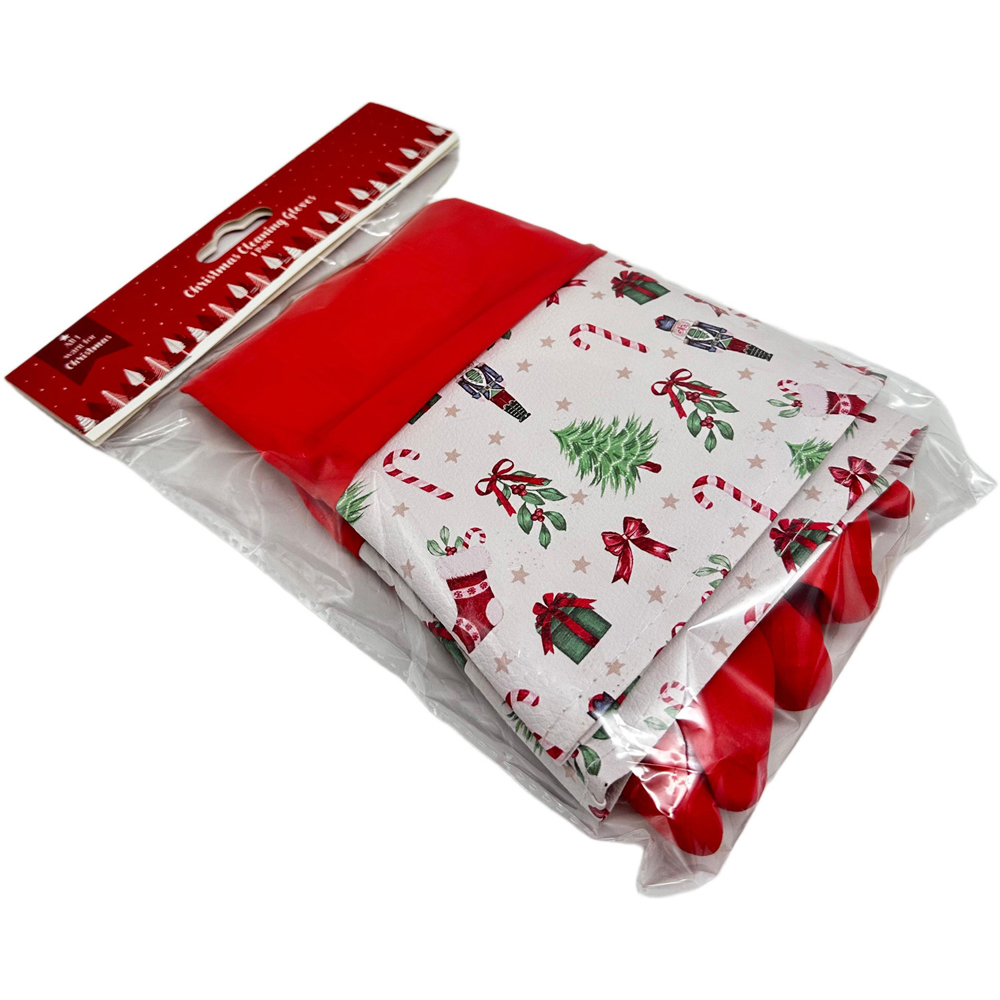 Christmas Cleaning Gloves Red Image 2