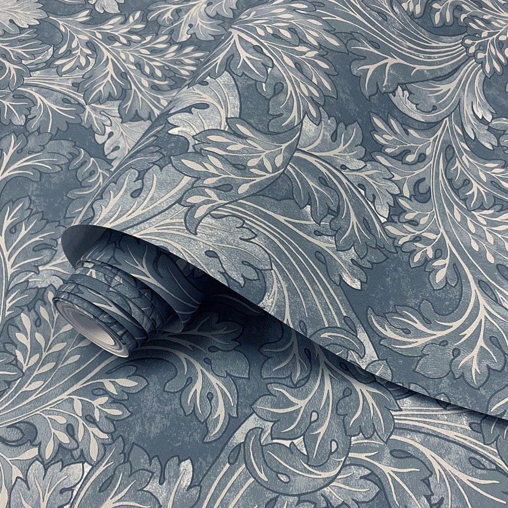 Holden Botanical Scroll Navy Wallpaper Image 2