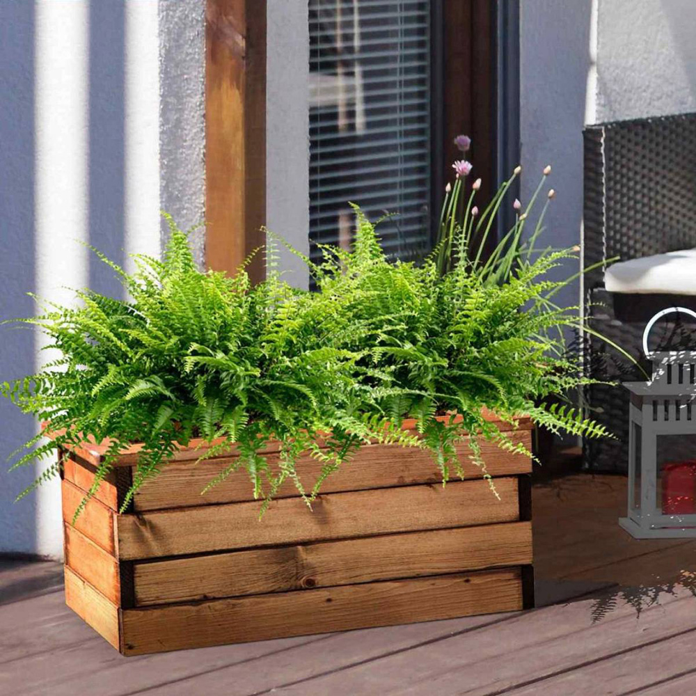 Lechuza Hortico Scandinavian Redwood Trough Planter 57cm 2 Pack Image 2