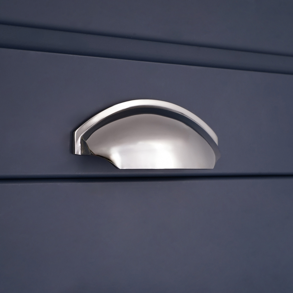 Spira Brass Tulip Polished Nickel Cup Pull Drawer Handle Image 2