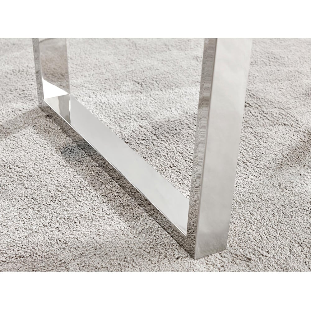 Furniturebox Solo 6 Seater White Marble Effect Dining Table Image 3