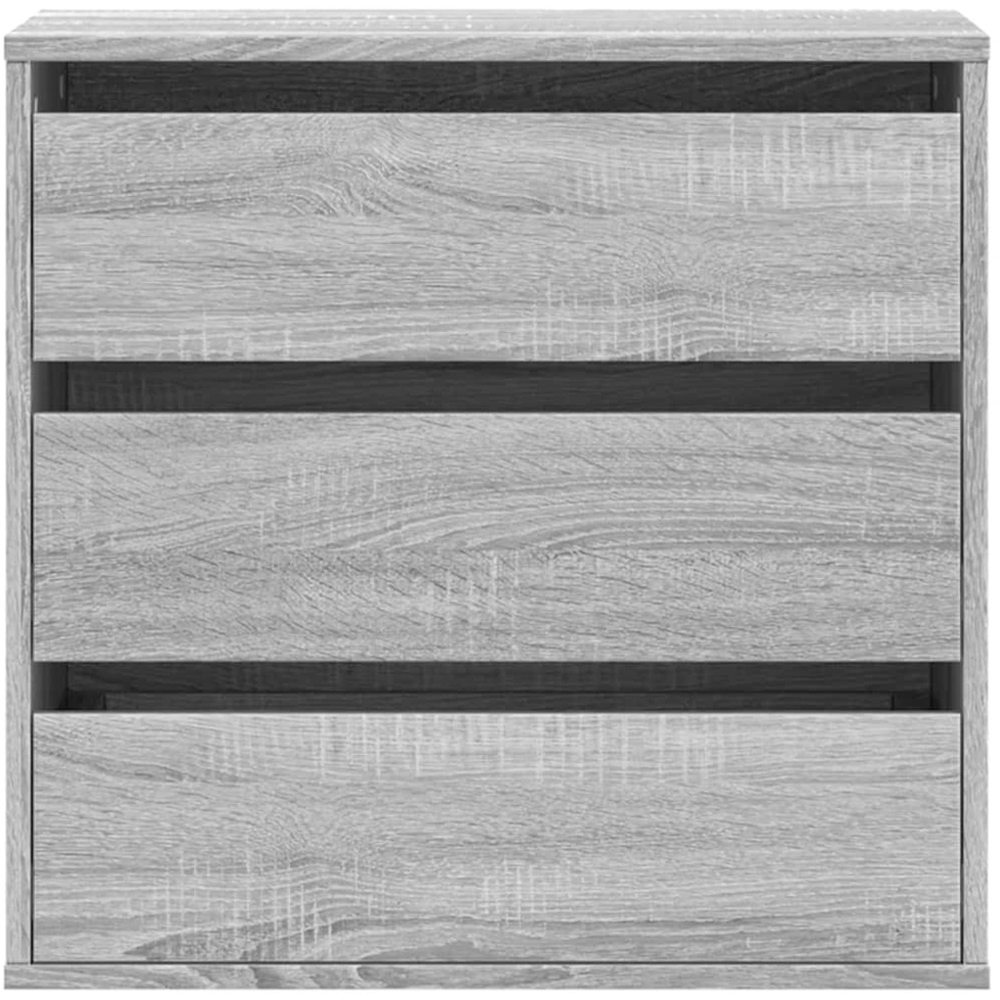 vidaXL 3 Drawer Grey Sonoma Oak Chest of Drawers Image 3