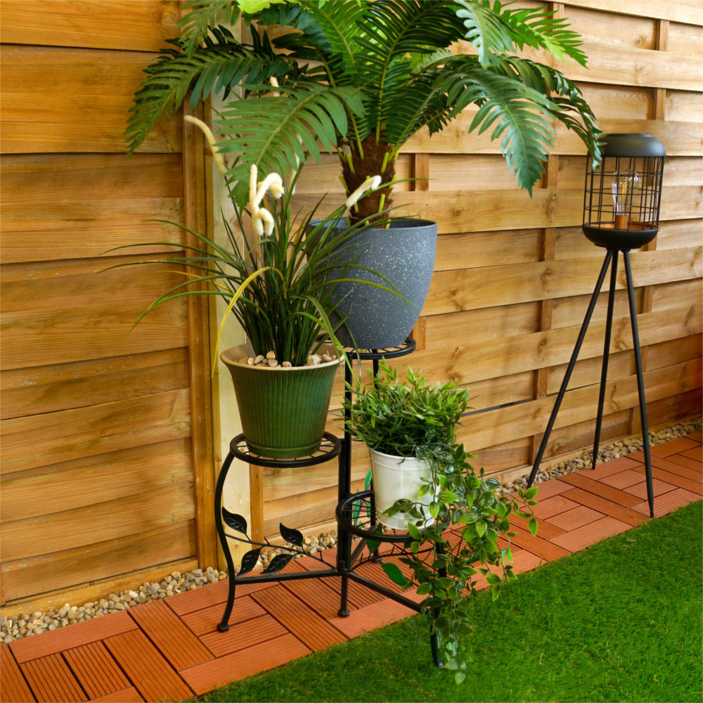 Best4 3 Tier Black Metal Garden Plant Stand Image 2