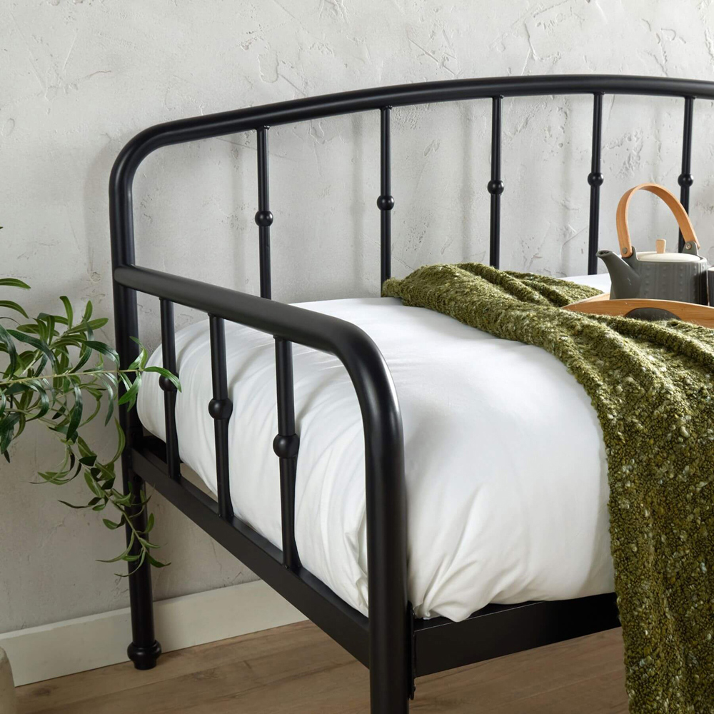 Home Source Athena Single Black Metal Day Bed Image 3