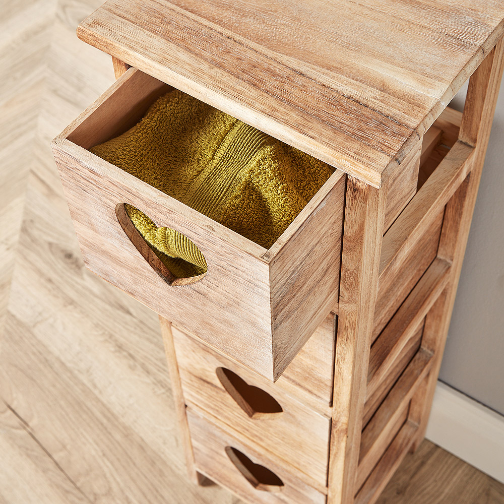 Home Source Hartsmere 4 Drawer Natural Storage Unit Image 5