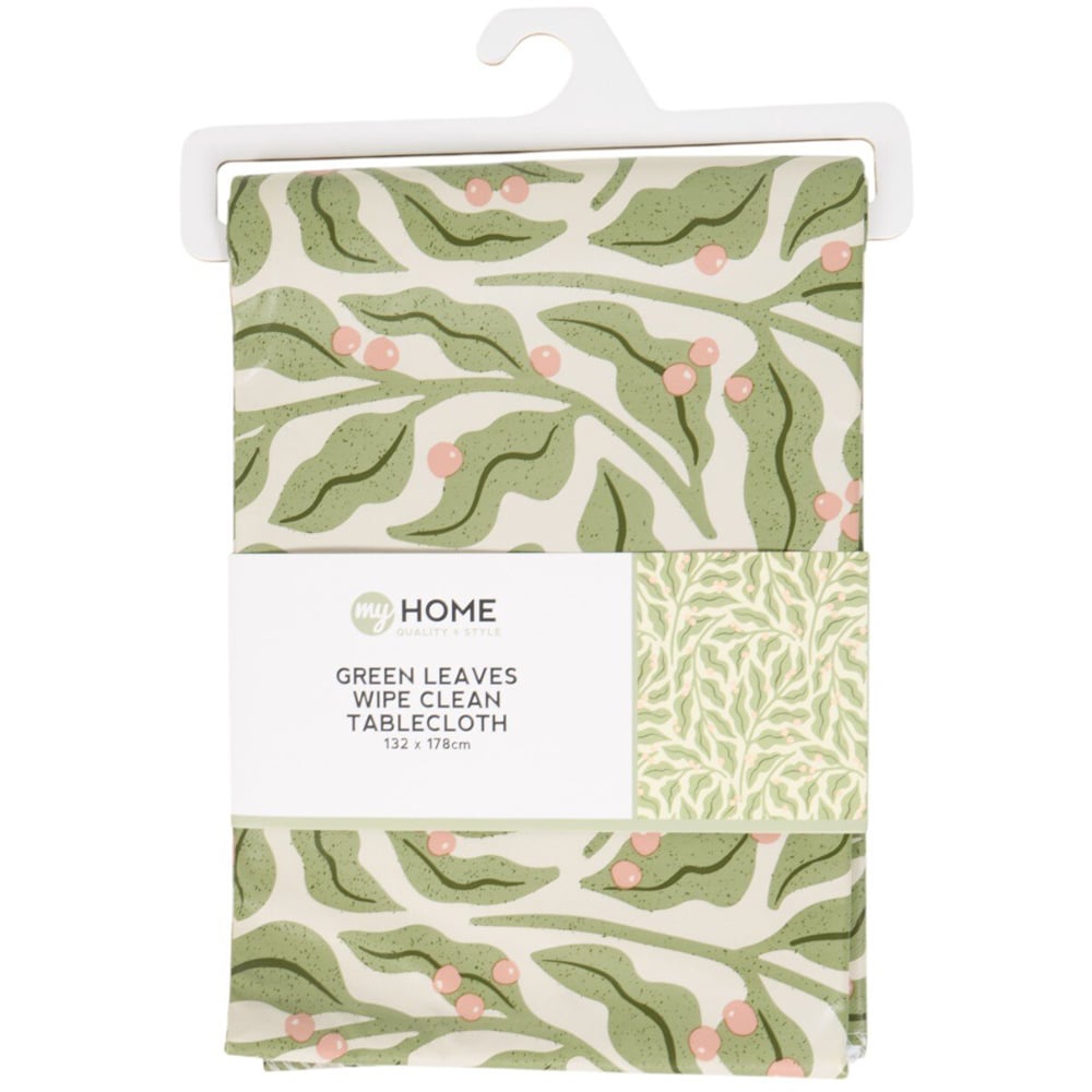 Leaves Wipe Clean Tablecloth Green Image 1
