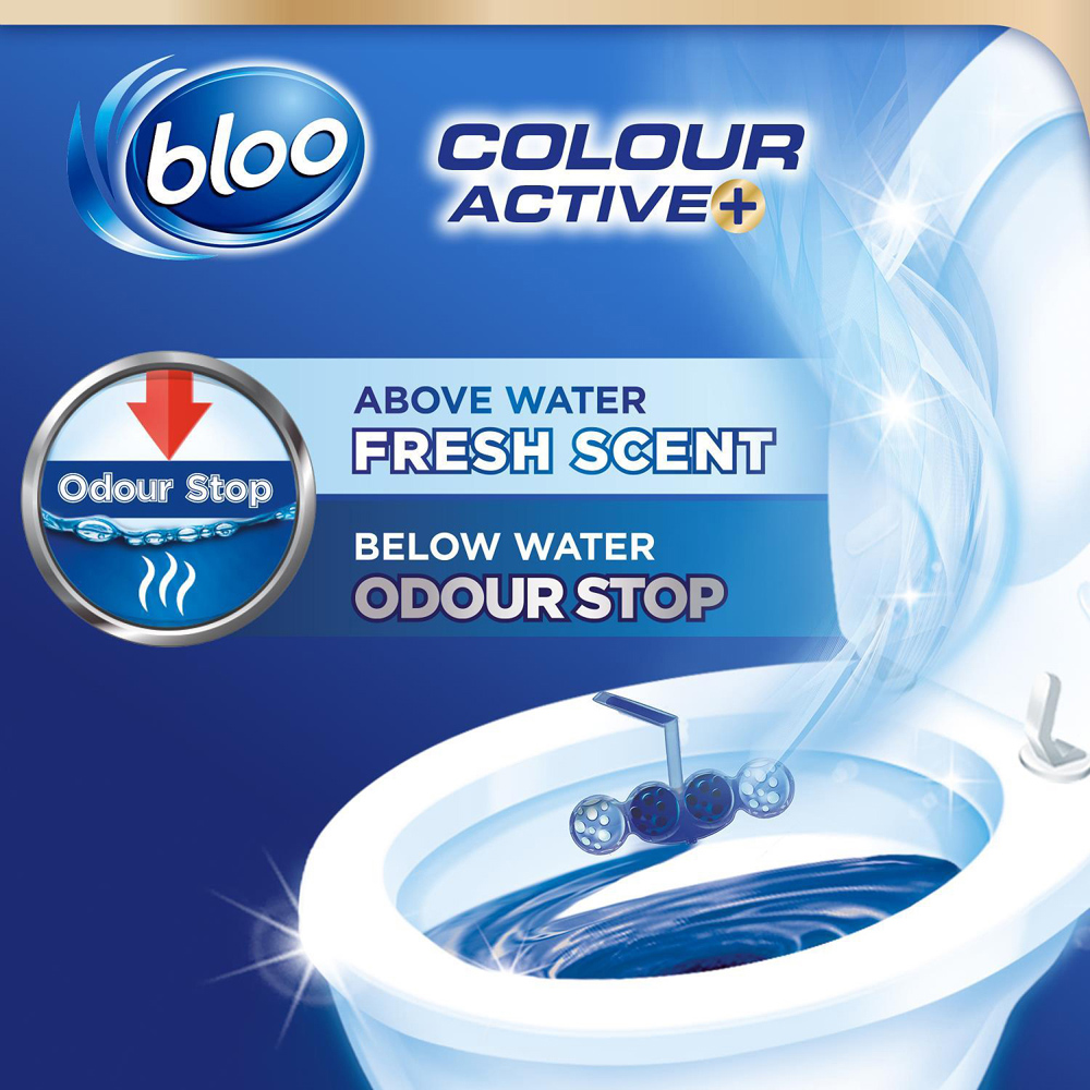 Bloo Colour Active Bleach Anti Limescale Toilet Rim Block 50g 12 Pack Image 3