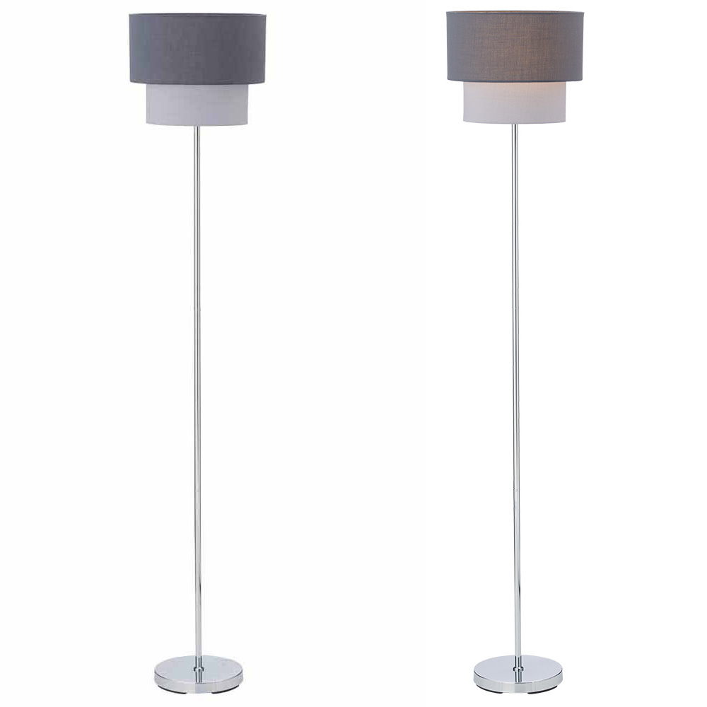 Wilko Grey Two Tier Shade Floor Lamp Image 6