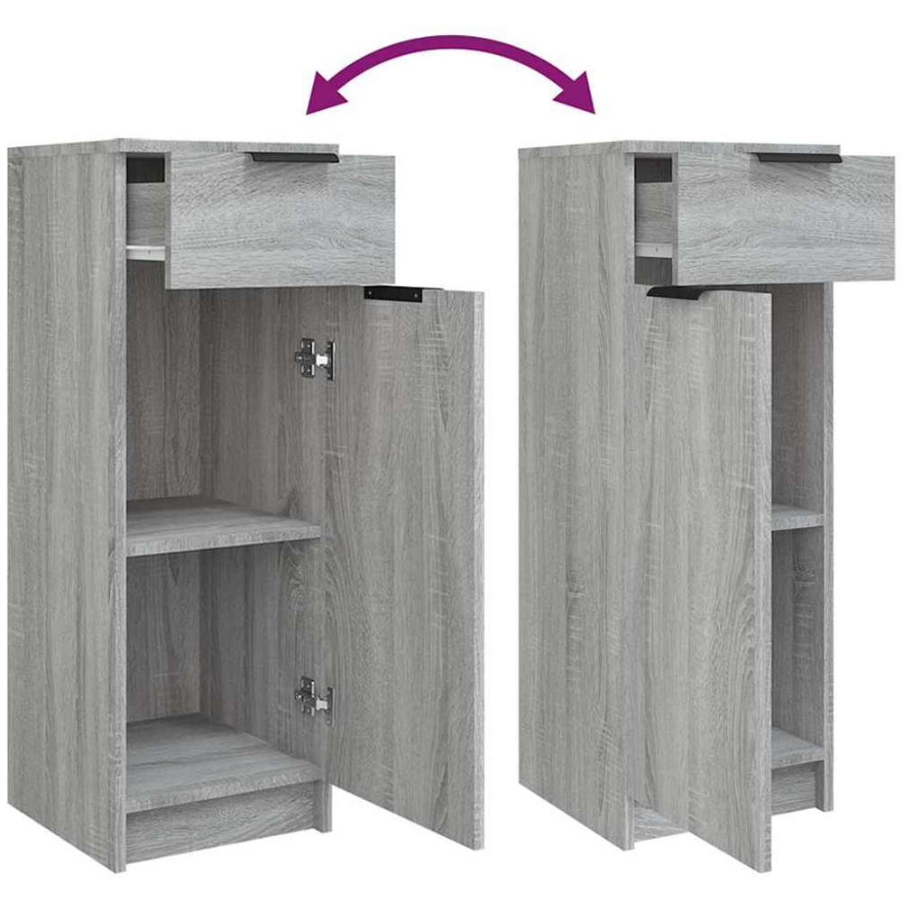 vidaXL Single Door Single Drawer Grey Sonoma Bathroom Cabinet Image 7