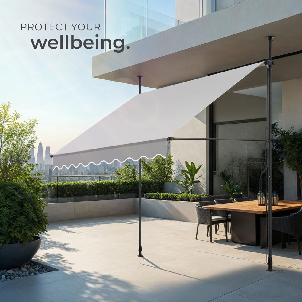 tectake Light Grey Retractable Awning 2 x 1.8m Image 7