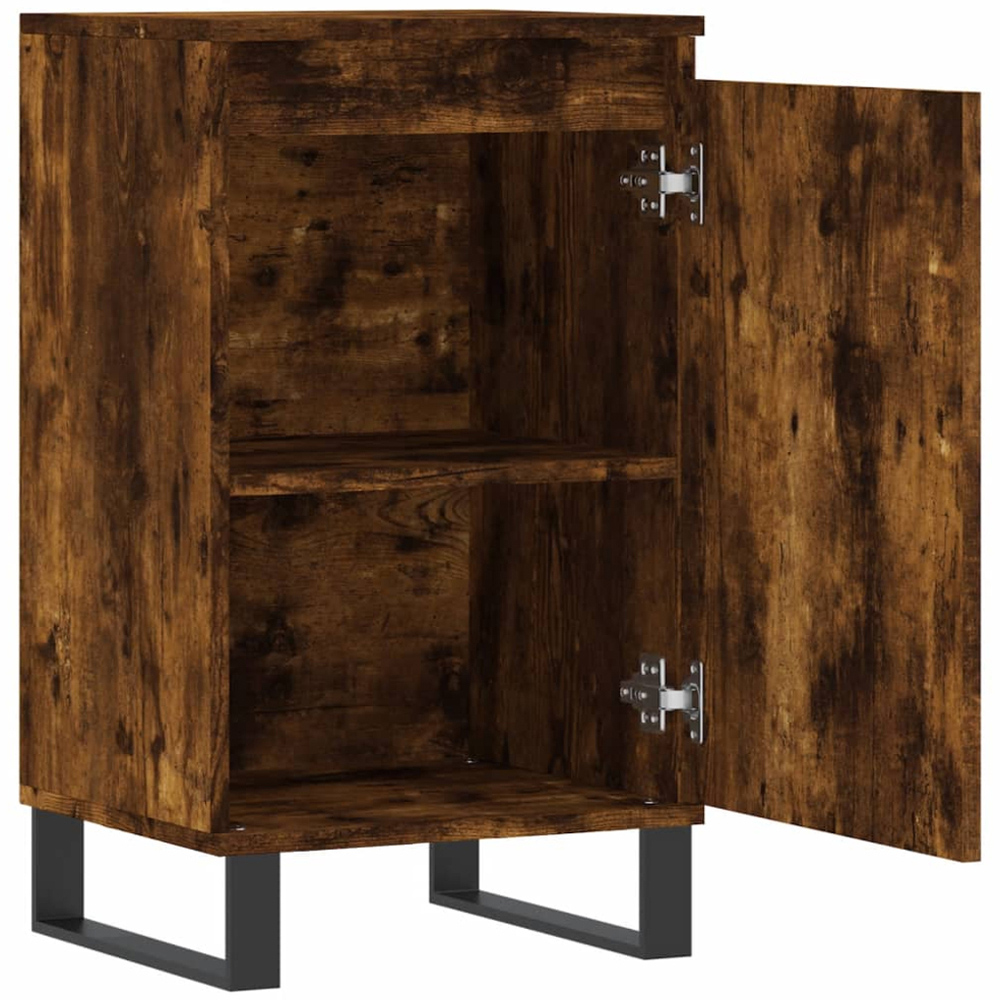 vidaXL Single Door Smoked Oak Sideboard Set of 2 Image 7