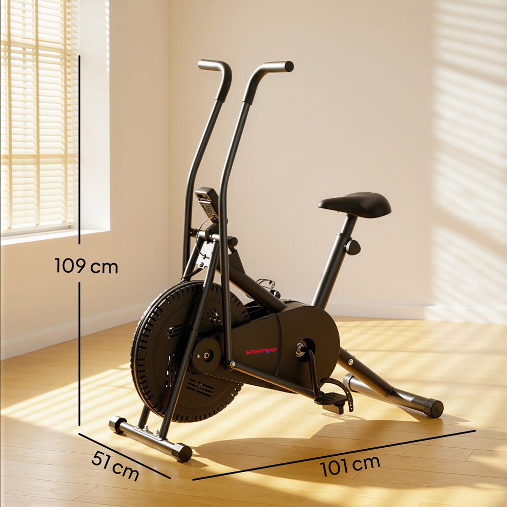 SPORTNOW Adjustable Indoor Exercise Bike with LCD Display and Smooth Belt Drive Image 9