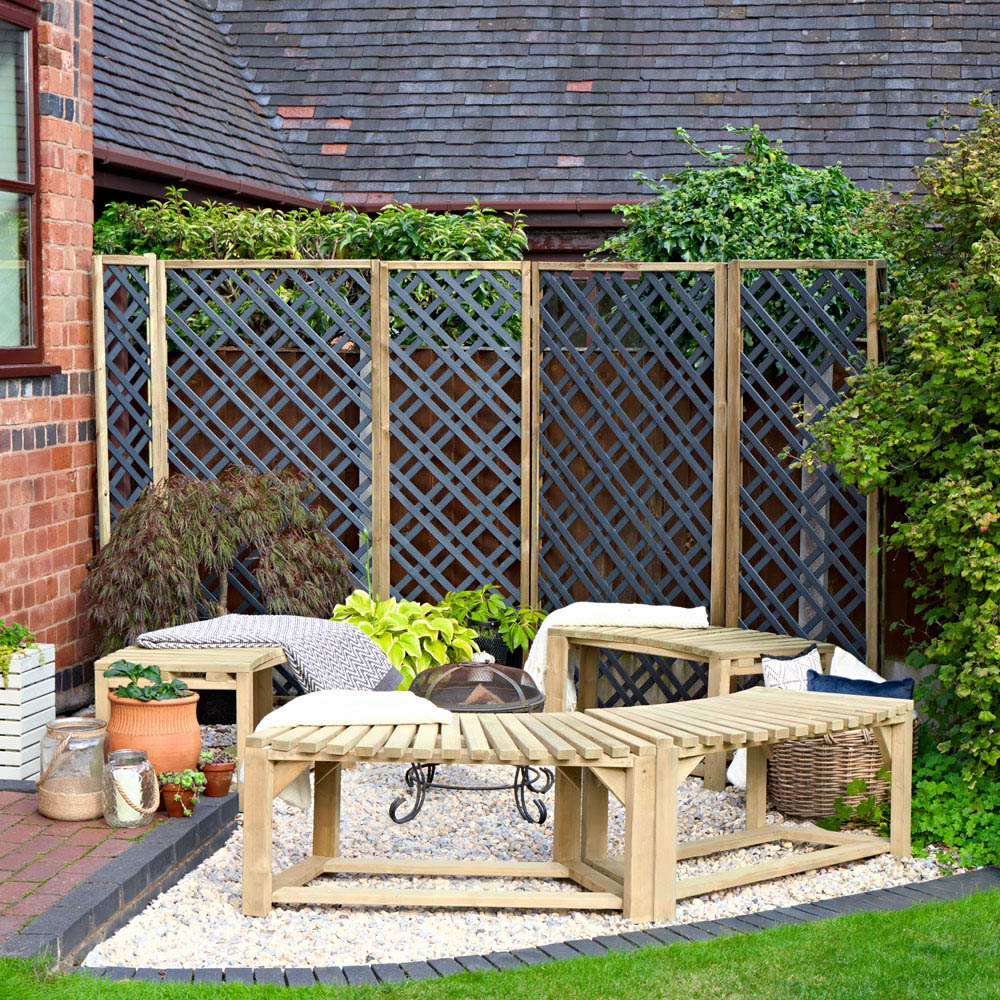 Forest Garden Grey Painted Lattice 180 x 60cm Image 5