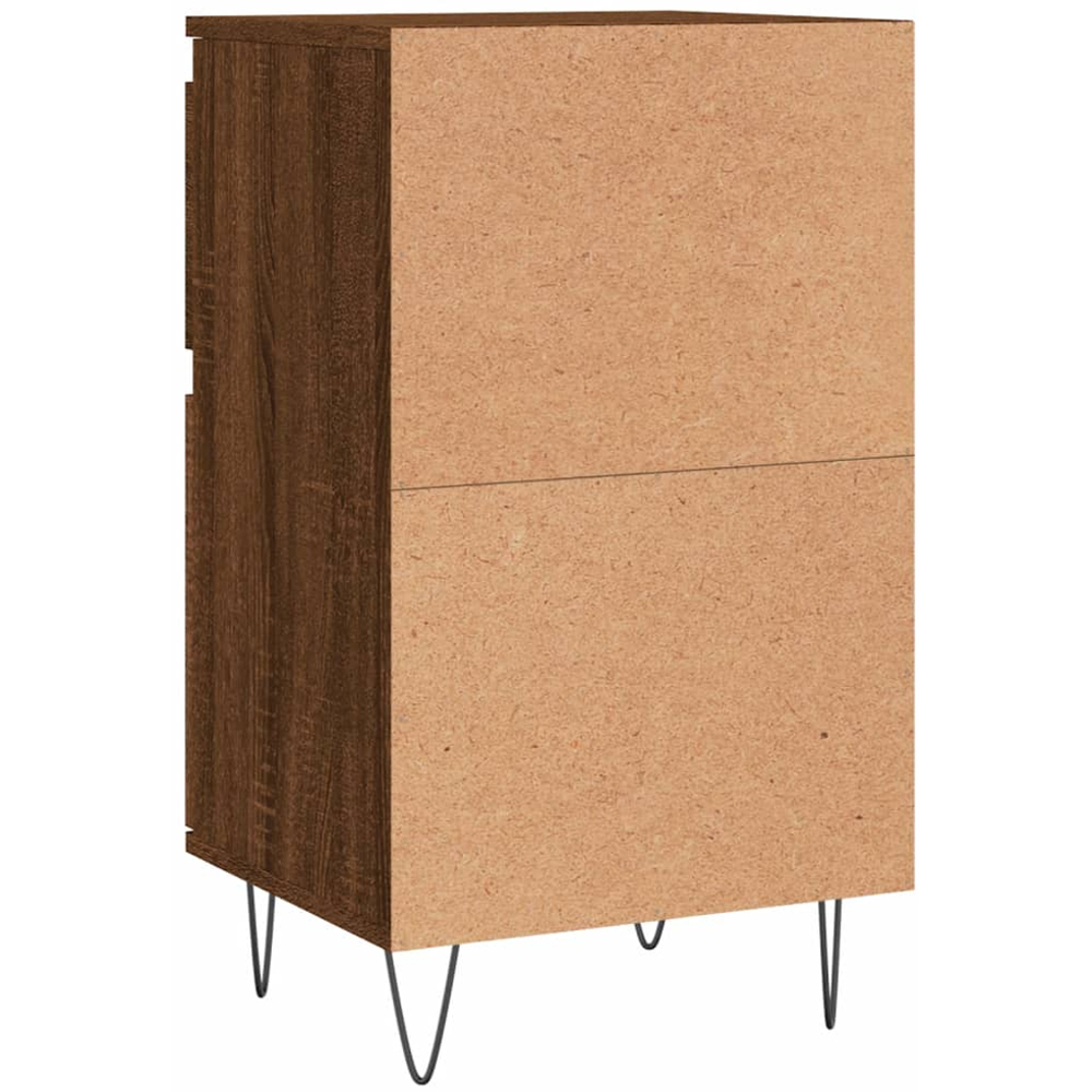 vidaXL Single Door Single Drawer Brown Oak Sideboard Set of 2 Image 7