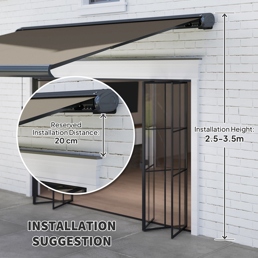 Outsunny 4 x 3m Light Grey Electric Retractable Awning Image 8