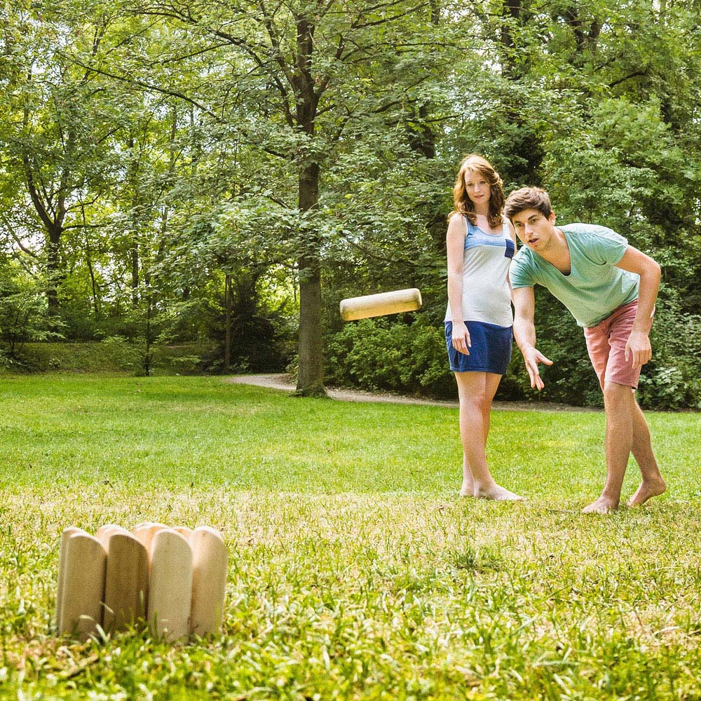 SPORTNOW Molkky Wooden Skittles Throwing Game with Carrying Box Image 3