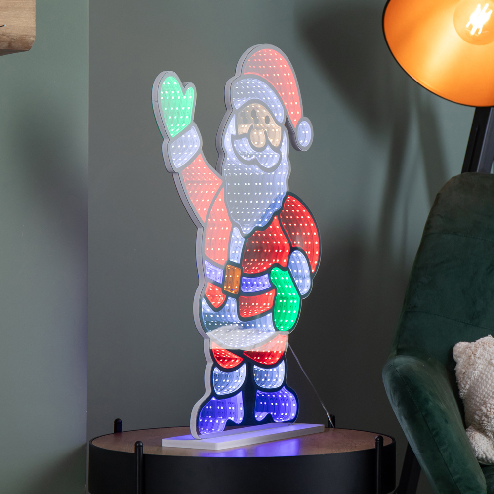 Samuel Alexander Multicolour LED Light Up Waving Santa Infinity Christmas Decoration 59cm Image 7